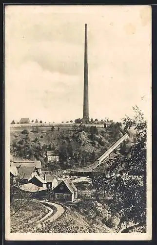 AK Halsbrücke b. Freiberg, Blick zur hohen Esse