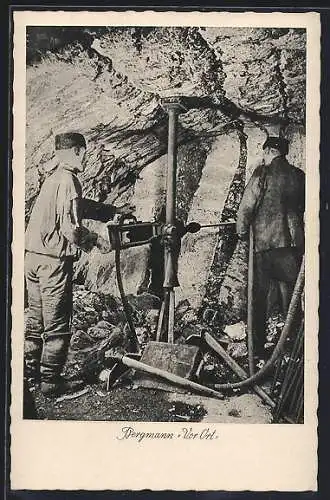 AK Clausthal-Zellerfeld, Oberharzer Museum, Bergmann bei der Arbeit vor Ort, Bergbau