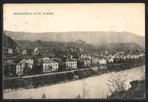 AK Neuschönau, Teilansicht mit St. Ulrich