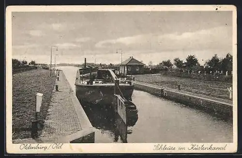 AK Oldenburg /Old., Schleuse im Küstenkanal