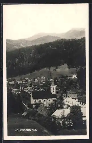 AK Hohenberg /N.-Oe., Totalansicht mit Bergpanorama