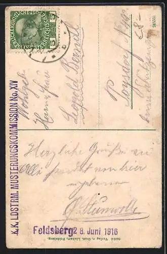 AK Feldsberg /N.-Oe., Ortsansicht von einer Anhöhe aus