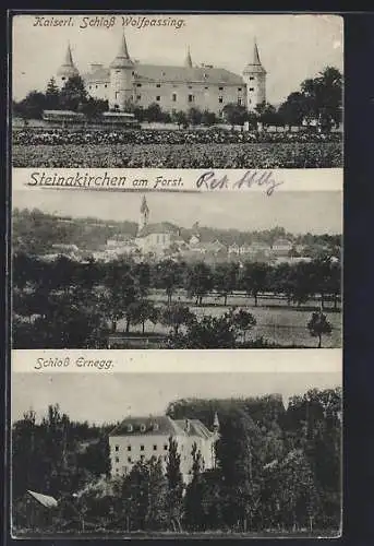 AK Steinakirchen am Frost, Kaiserliches Schloss Wolfpassing, Teilansicht, Schloss Ernegg