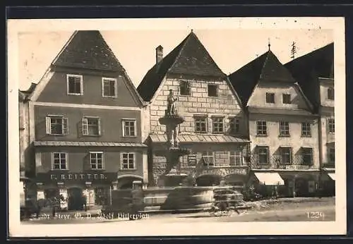 AK Steyr, Brunnen auf dem platz