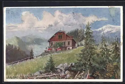 Künstler-AK Friedr. Schüleralpenhaus am Semmering