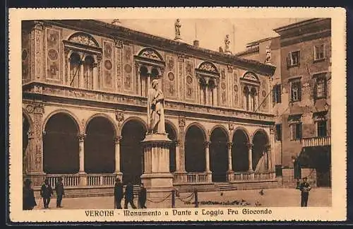 AK Verona, Monumento a Dante e Loggia Fra Giacondo