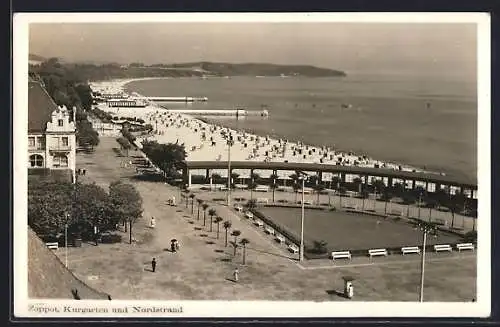 AK Zoppot / Sopot, Blick auf die bergumkränte Bucht