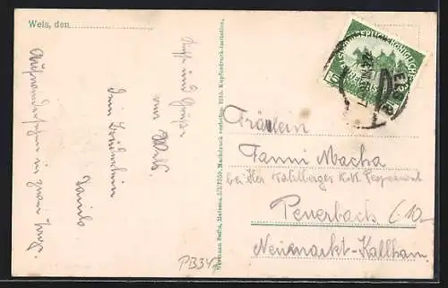 AK Wels, Ortsansicht mit Kirche