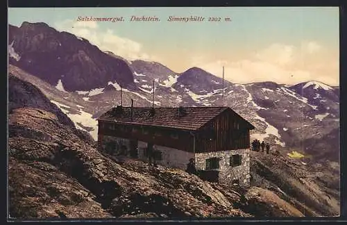 AK Simonyhütte, Blick zur Berghütte