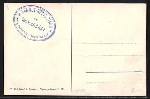 AK Adamekhütte, Blick zum Gosaugletscher mit Mitterspitze und Thorstein