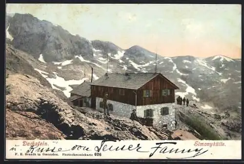 AK Simonyhütte, Berghütte mit Dachstein-Panorama