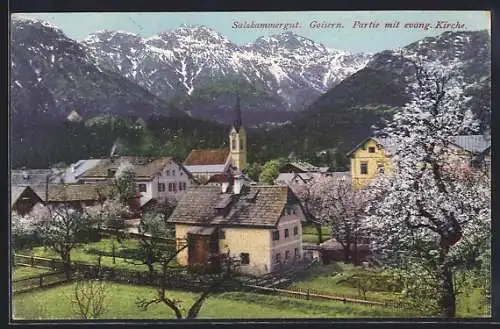 AK Goisern, Partie mit evangelischer Kirche