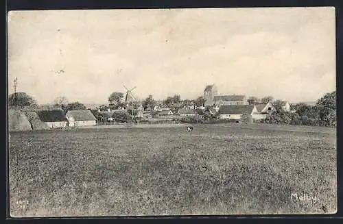 AK Melby, Ortsansicht mit Windmühle