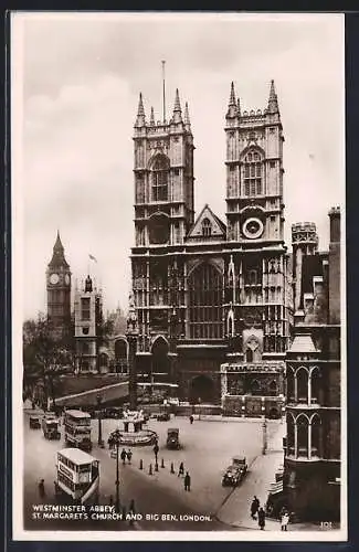 AK London, Westminster Abbey, St. Margaret`s Church and Big Ben