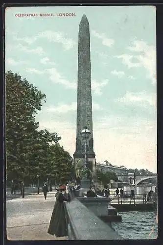 AK London, Blick zu Cleopatra`s Needle