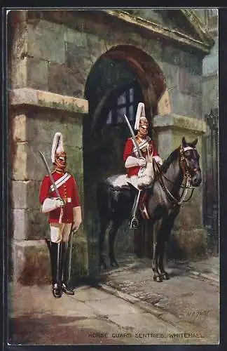 Künstler-AK Whitehall, Horse Guard Sentries, Garde