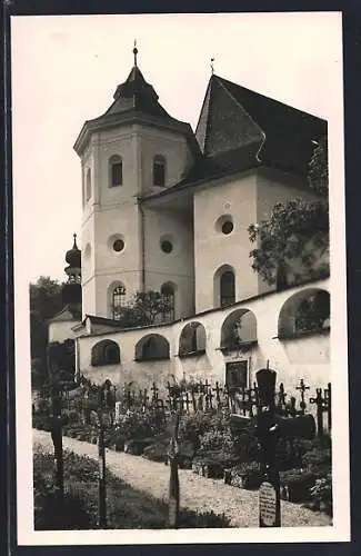 AK Traunkirchen, Partie auf dem Friedhof