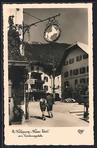 AK St. Wolfgang, Weisses Rössl a. Landungsplatz