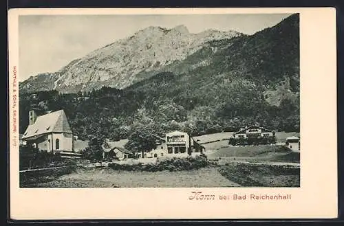 AK Nonn /Bad Reichenhall, Ortspanorama mit Bergblick