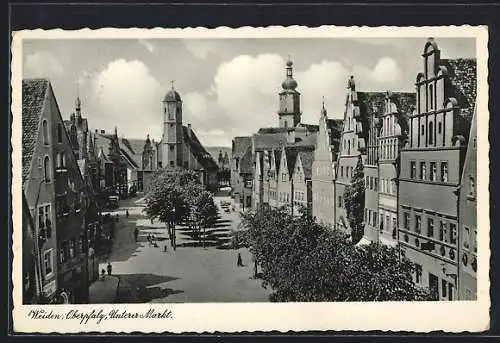 AK Weiden / Oberpfalz, Unterer Markt mit Häuserpartie