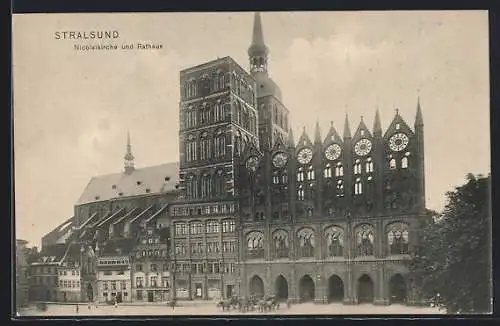 AK Stralsund, Nicolaikirche und Rathaus