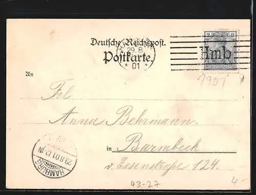 Künstler-AK Hamburg, Zeichnung eines alten Lootsen