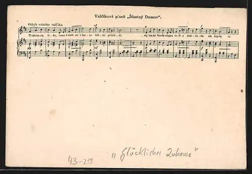 AK Zeitschrift Glückliches Zuhause, Schwalbeneltern füttern ihren Nachwuchs, Noten und Text zum Lied