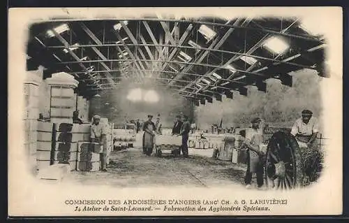 AK Commission des Ardoisières d`Angers, Atelier de Saint-Léonard, Fabrication des Agglomérés Spéciaux, Schiefer