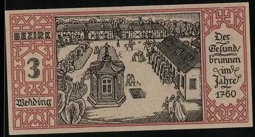 Notgeld Berlin-Wedding 1921, 50 Pfennig, Gesundbrunnen 1760, Bär und Seriennummer 253631