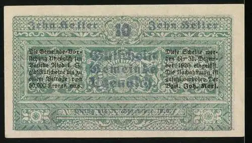 Notgeld Utzenaich 1920, 10 Heller, Schloss Utzenaich, Ornamente