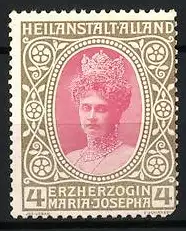 Reklamemarke Alland, Erzherzogin Maria Josepha, Porträt mit Krone