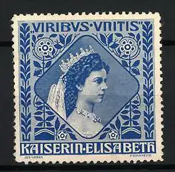 Reklamemarke Viribus Unitis, Kaiserin Elisabeth, Sissi Porträt mit Krone