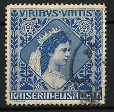 Reklamemarke Kaiserin Elisabeth von Österreich, Portrait Sissi mit Kaiserkrone