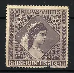 Reklamemarke Kaiserin Elisabeth von Österreich, Portrait Sissi mit Kaiserkrone