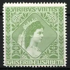 Reklamemarke Kaiserin Elisabeth von Österreich, Portrait Sissi mit Kaiserkrone