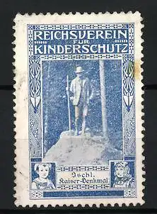 Reklamemarke Ischl, Reichsverein für Kinderschutz, Kaiser-Denkmal in Ischl