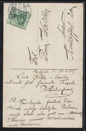 Foto-AK L.J. & F.F. Nr. 2303 /7: Wenn Zwei sich lieben a. d. Operette Die Rastelbinder, Page und Frau