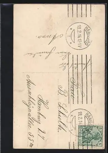 Foto-AK L.J. & F.F. Nr. 2990 /6: Weisse Tauben mit Brief über Mädchen, Geburtstagsgruss