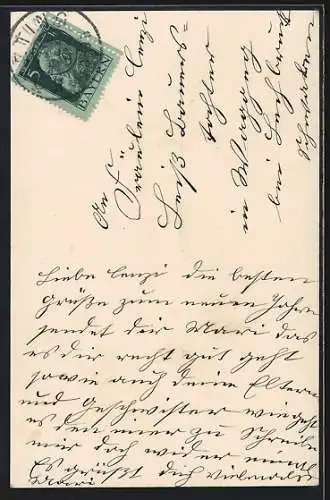 Foto-AK L.J. & F.F. Nr. 4273 /2: Junge im Matrosenanzug mit Sektflasche, Neujahrsgruss