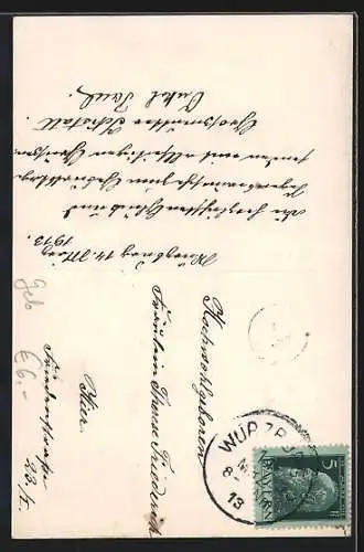 Foto-AK L.J. & F.F. Nr. 3215 /1: Kleines Mädchen mit Blumenkorb, Geburtstagsgruss