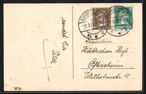 Foto-AK Amag Nr. 63509 /4: Junges Mädchen mit einem Blumengesteck