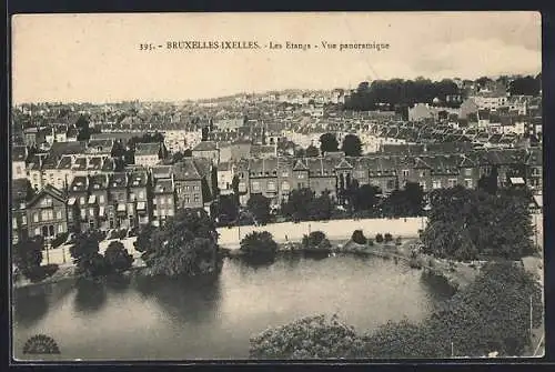 AK Bruxelles-Ixelles, Les Etangs, Vue panoramique