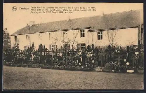 AK Tamines, Partie Nord du cimetière des victimes des Boches du 22 aout 1914