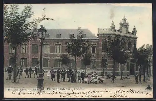 AK Bruxelles-St-Gilles, Place Bethléem, l`Ecole