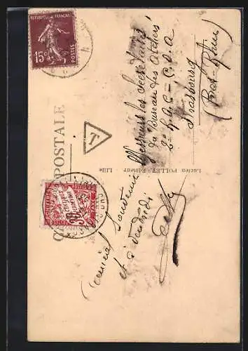 AK Lille, Eglise Saint-Maurice, Strassenbahn