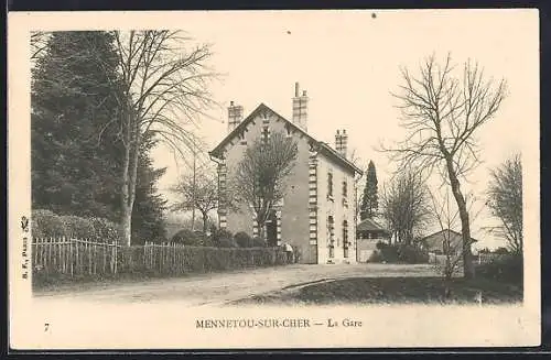 AK Mennetou-sur-Cher, La Gare, Bahnhof