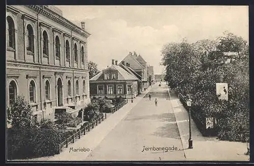 AK Mariebo, Jernbanegade, Bahnhof