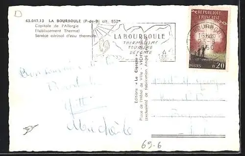 AK La Bourboule /P-de-D, Etablissement Thermal, Service aérosol d`eau thermale