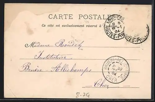 AK Le Lac de Lourdes, Angler im Boot am Seeufer