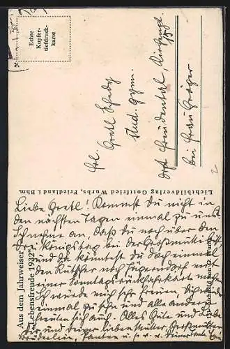 AK Hallo - ich komme!, Kleines Kind auf Skiern